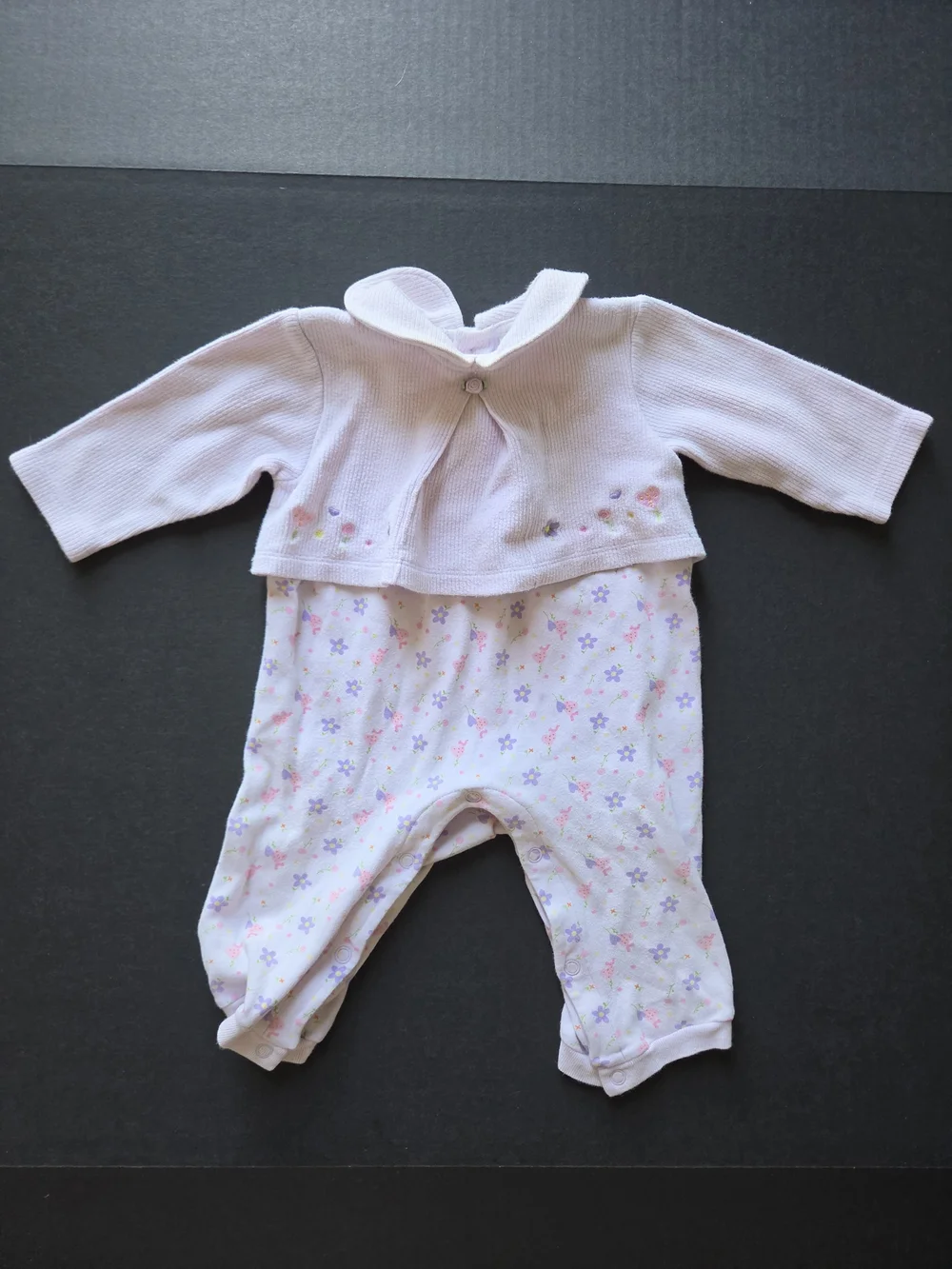 VTG Lot of 3 Carter’s & Nursery Rhyme Baby Girl Outfits Purple White 6-9 Months